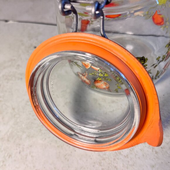 Set of 3 Vintage Wire Bail Glass Canister Jars - Picture 8 of 9